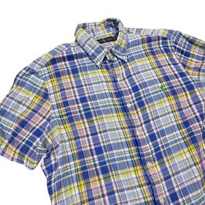 Ralph Lauren Plaid Shirt Short Sleeve Button Up Casual‎ Mens Size M Multicolor